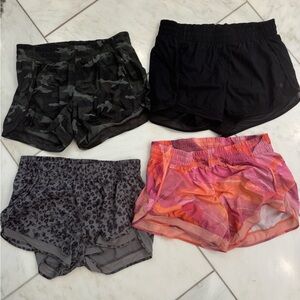 4 pairs of Athleta mesh racer run shorts 4”